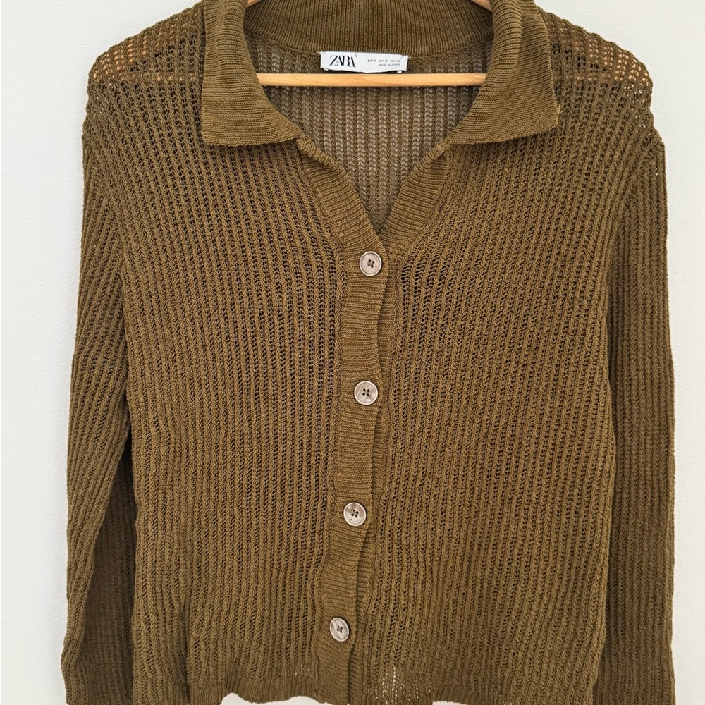 Zara Olive Green Women's Sweater